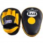 Raja Boxing RPM-6A Лапы Боксерские Тайский Бокс Гнутые Черно-Желтые